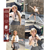 韩版 安妮不火 休闲衬衣 衬衫 女微胖大码 宅版 纯情减龄系带格纹短袖