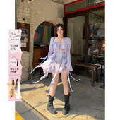 吊带裙子 微胖大码 安妮不火 氛围感油画碎花雪纺裙女2026春夏新款