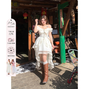 挂脖裙 微胖大码 安妮不火不规则chao仙氛围感连衣裙女2024夏季 新款