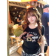 安妮不火 收腰小上衣 少女心ins风印花缩褶收腰针织T恤女微胖大码