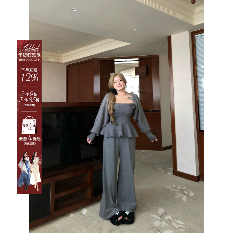 安妮不火 糯叽叽触感粗针毛织开衫&吊带女秋微胖大码收腰三件套装,女装/女士精品,时尚套装,淘宝优惠券,粉丝福利购,淘宝优惠卷