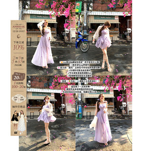 微胖大码 新款 连衣裙 甜辣双生绝美三穿吊带雪纺裙女夏季 安妮不火