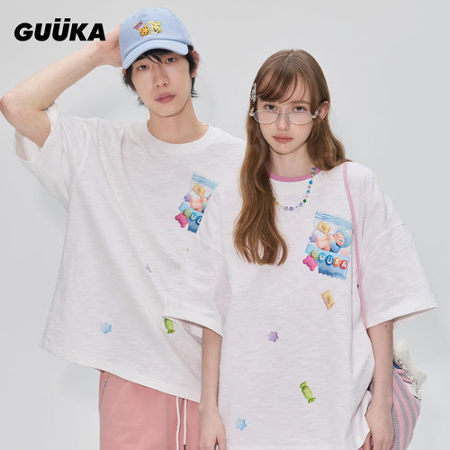 GUUKA重磅340g竹节棉T恤男夏