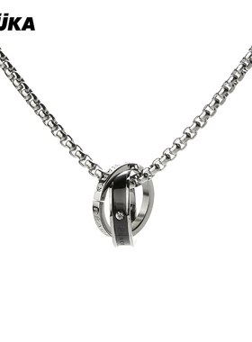 何洛洛徐子未GUUKA双环钛钢项链
