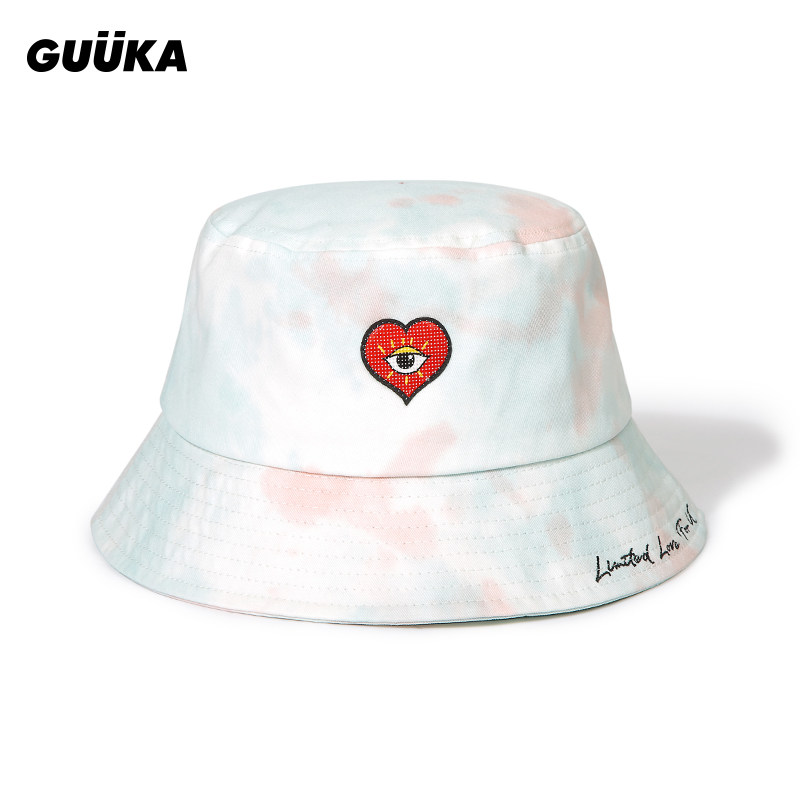 GUUKA爱心扎染大檐防晒渔夫帽图片
