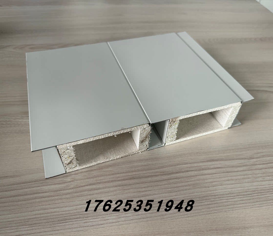 50mm中空新款玻镁硫氧镁彩钢夹芯板净化房车间无尘室隔墙吊顶隔断