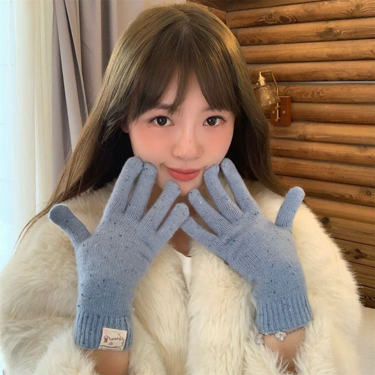 丁走走韩国含羊毛针织手套女冬季保暖长款分指可触屏手套骑车户外,服饰配件/皮带/帽子/围巾,手套,淘宝优惠券,粉丝福利购,淘宝优惠卷