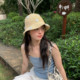 丁走走夏季 出游小清新花朵草帽度假海边沙滩拍照凹造型遮阳帽子女