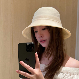 轻盈~桑蚕丝透气大帽檐渔夫帽女夏季出游防晒遮阳帽子显脸小盆帽