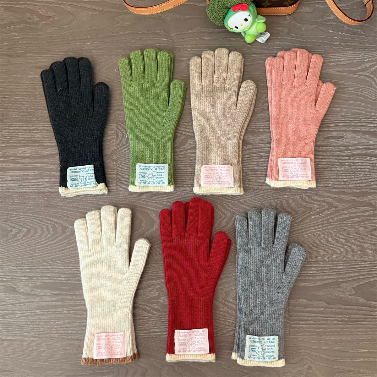 丁走走韩国新款贴布针织手套女秋冬季骑行保暖长款可触屏分指手套,服饰配件/皮带/帽子/围巾,手套,淘宝优惠券,粉丝福利购,淘宝优惠卷