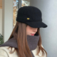 丁走走气质黑色羊毛马术帽子女百搭复古英伦平顶报童帽时髦骑士帽