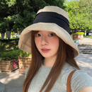 日系棉麻大檐渔夫帽女夏季 自留款 户外防晒显脸小可折叠遮阳帽子