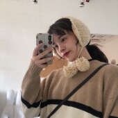 chic可爱护耳保暖加绒耳罩女秋冬季 丁走走 韩版 绑带软妹针织耳包