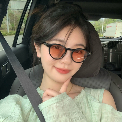 小脸星人bi入圆框可爱墨镜