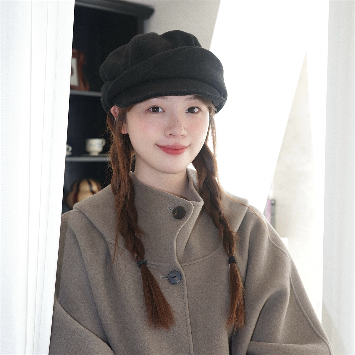 张婧仪同款报童帽大头围画家帽