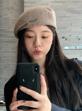 气质加分！丁走走羊毛呢贝雷帽女韩版秋冬百搭显脸小复古画家帽子
