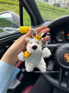 新款夏日西高地潦草小狗包包挂件车挂饰钥匙扣公仔玩偶创意礼物