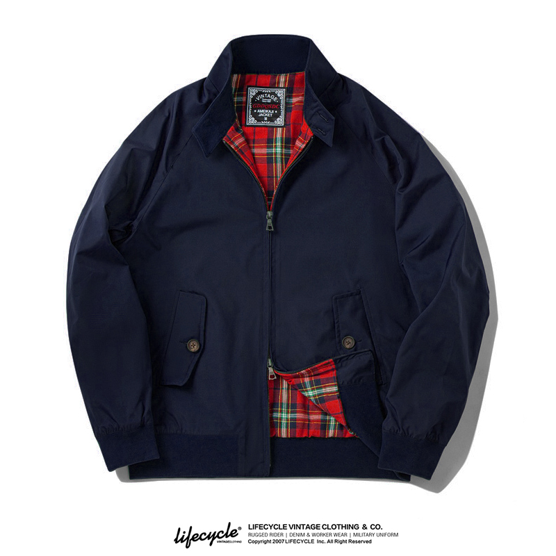 阿美咔叽哈灵顿工装夹克机车外套