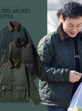 LifeCycle秋冬灯芯绒Dom绗缝夹克外套liddesdale菱格保暖棉衣棉服