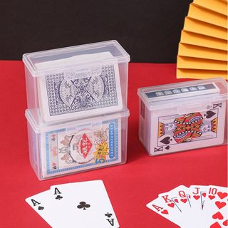 筹码卡片收纳盒长方形名片游戏卡牌盒收纳盒扑克牌盒透明塑料盒子
