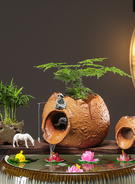 流水摆件循环水招财鱼缸景观配件