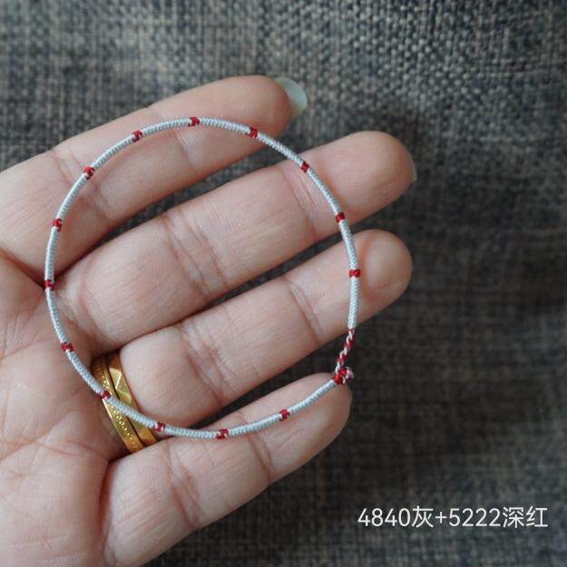 定制纯手工精编1mm金刚结双色手绳脚绳链复古简约好运转运百搭绳