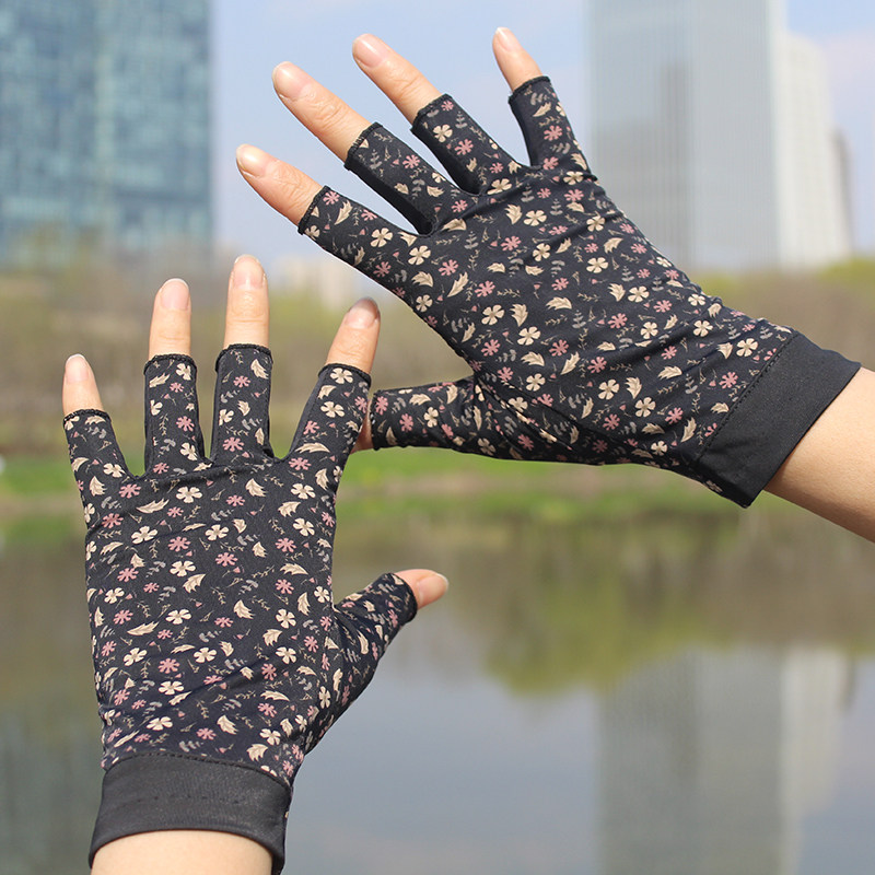 女士冰丝半指手套夏季薄款弹力防晒防紫外线开车防滑透气半截美甲,服饰配件/皮带/帽子/围巾,手套,淘宝优惠券,粉丝福利购,淘宝优惠卷
