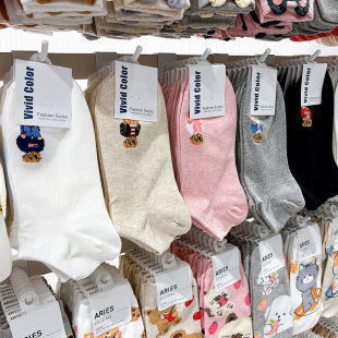 女 可爱卡通小熊矮腰浅口棉短袜夏季 代购 韩国东大门袜子vivid薄款