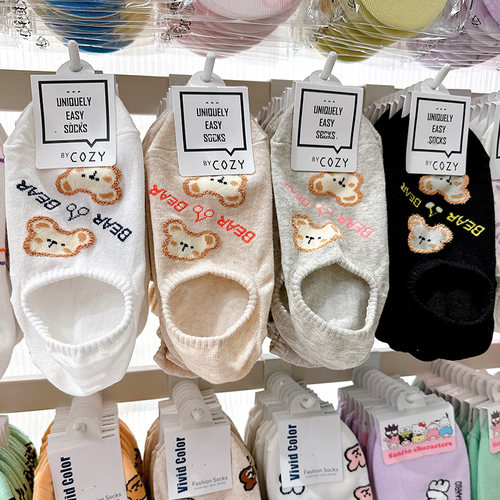 COZY韩国低帮春夏女防滑小熊船袜