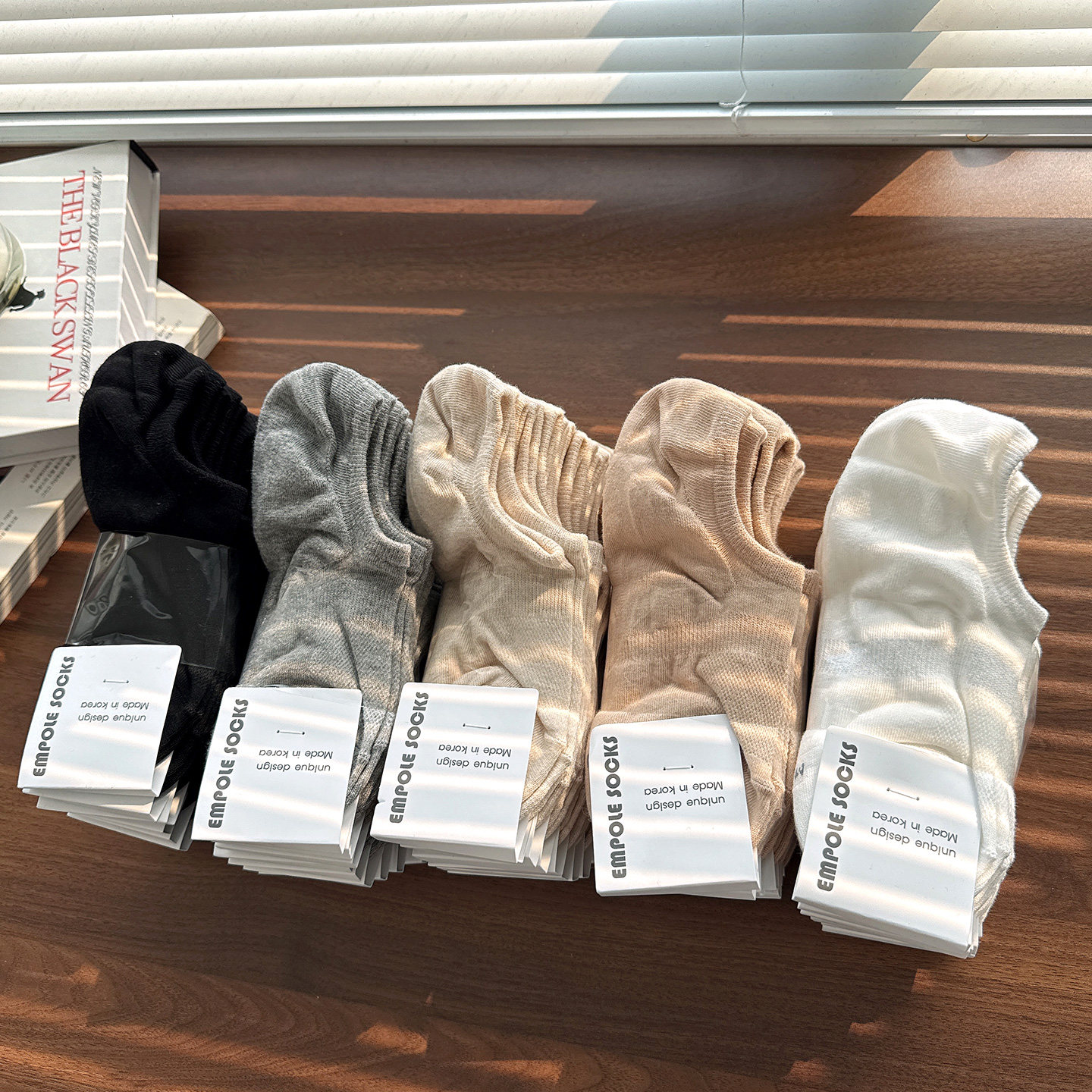 韩国进口东大门袜子女EMPOLE春夏纯色网眼防滑硅胶不掉跟隐形船袜