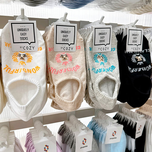 COZY隐形春夏女防滑小熊字母船袜