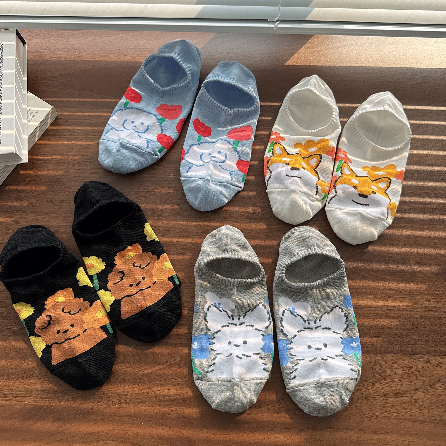 GLALALANE韩国东大门进口袜子女款春夏季可爱卡通防滑隐形棉船袜