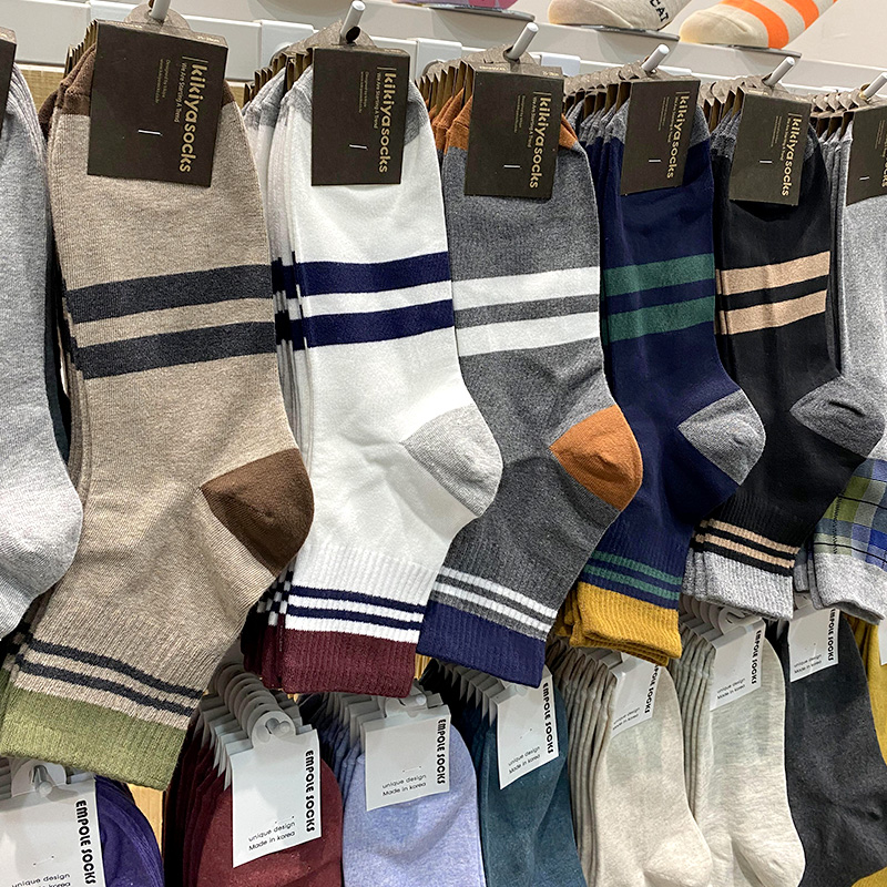 kikiyasocks春秋棉运动男中筒袜