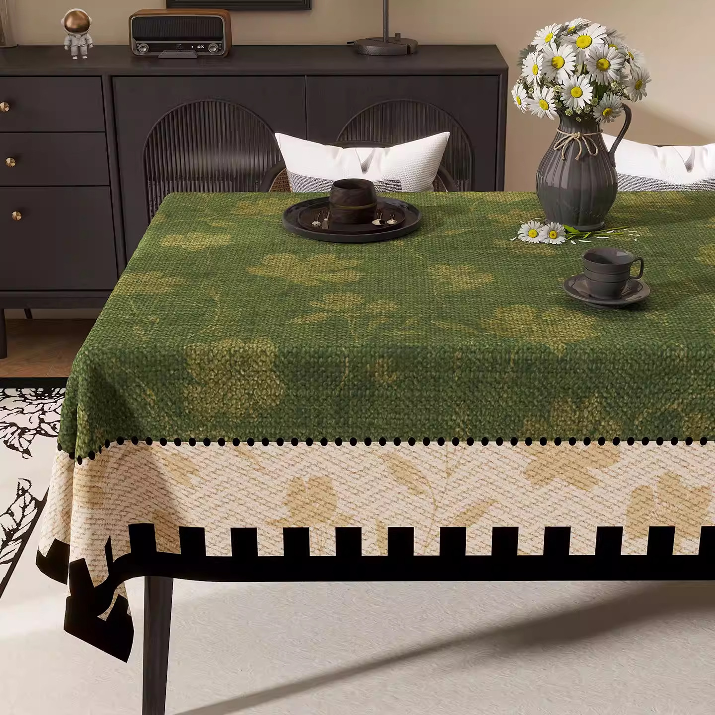 中古风桌布防水免洗桌垫2026新款家用餐桌布轻奢高级感复古茶几布,居家布艺,桌布,淘宝优惠券,粉丝福利购,淘宝优惠卷