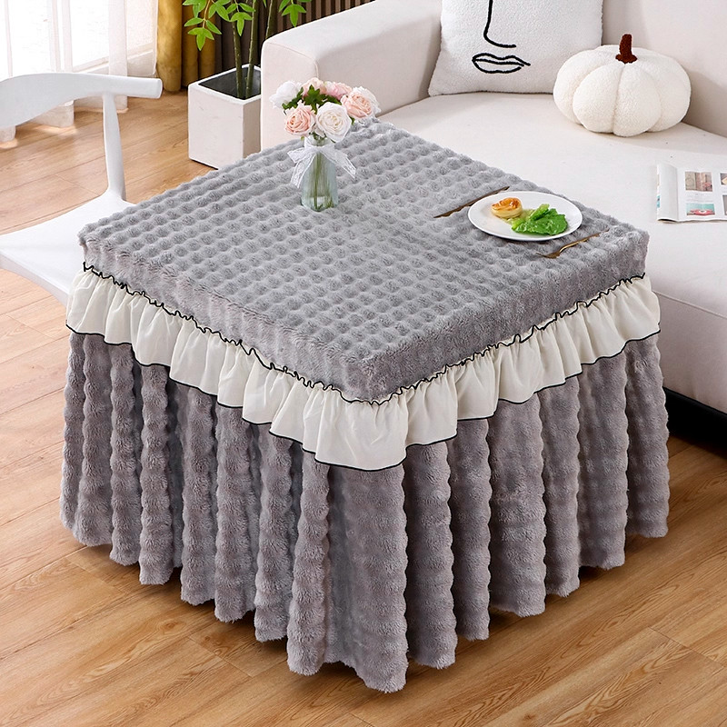 冬季新款烤火罩加厚电暖桌罩套被正方形取暖桌布电暖炉罩麻将机罩