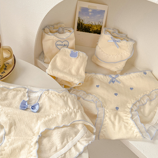 暮光爱语 纯欲风甜美少女生可爱中腰蕾丝 内裤 女纯棉a类7a抗菌新款