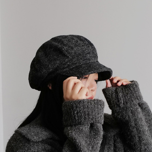 包邮 小物商店 型显脸小画家八角报童帽 复古大版 柔软有型