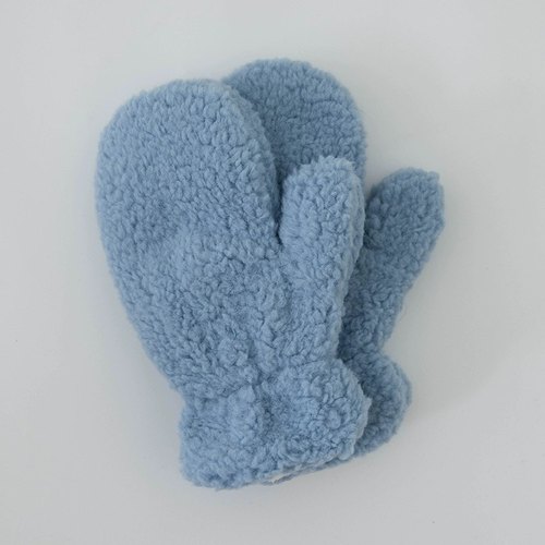 软绵绵~里外都是毛茸茸的纯色羊羔绒连指保暖手套 包邮