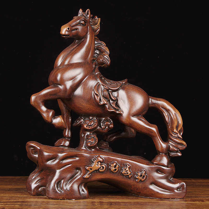 实木雕刻马到成功摆件家居客厅生肖马工艺品办公室书房乔迁装饰品,家居饰品,桌面摆件,淘宝优惠券,粉丝福利购,淘宝优惠卷