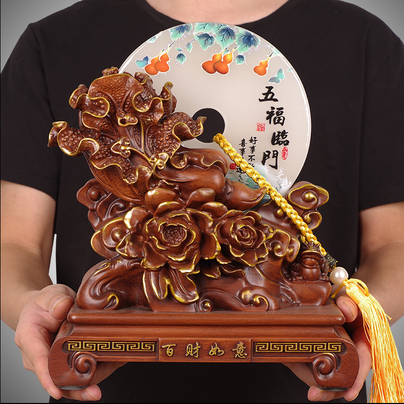 百财如意平安扣白菜摆件客厅酒柜装饰乔迁搬家新房送朋友入宅礼物