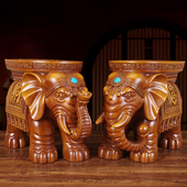招财镇宅一对大象摆件家用客厅卧室财福大象凳子乔迁开业树脂礼品