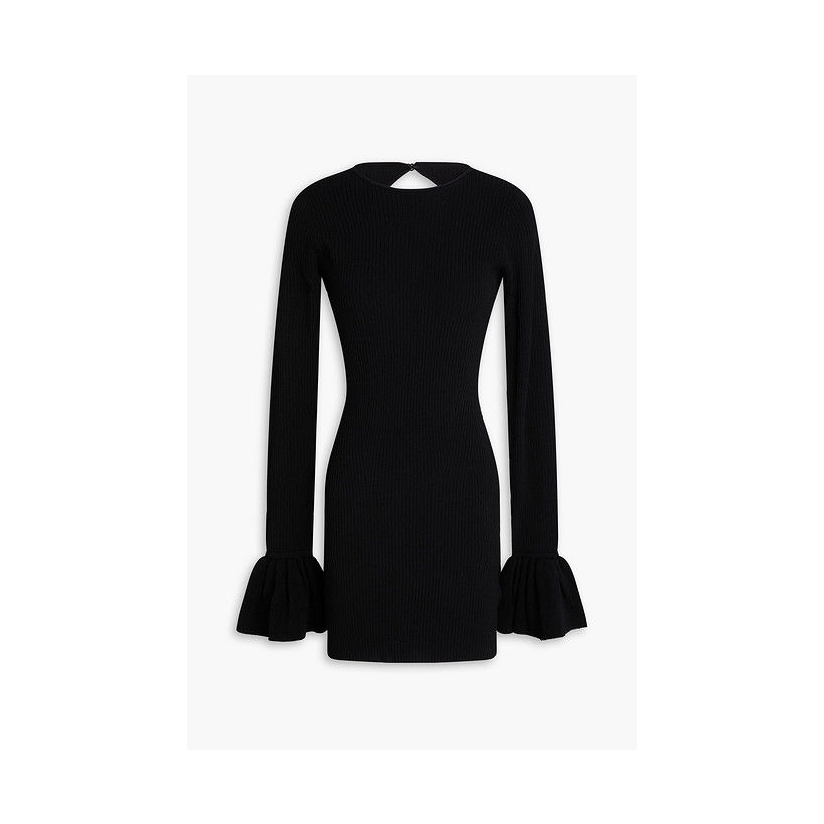 Rotate Birger Christensen 剪口罗纹针织迷你连衣裙女裙子女伴