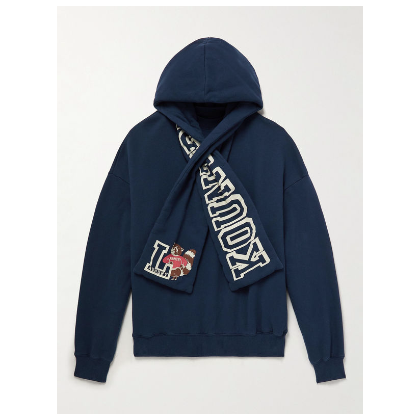 kapital 围巾领徽标印花 针织连帽卫衣男