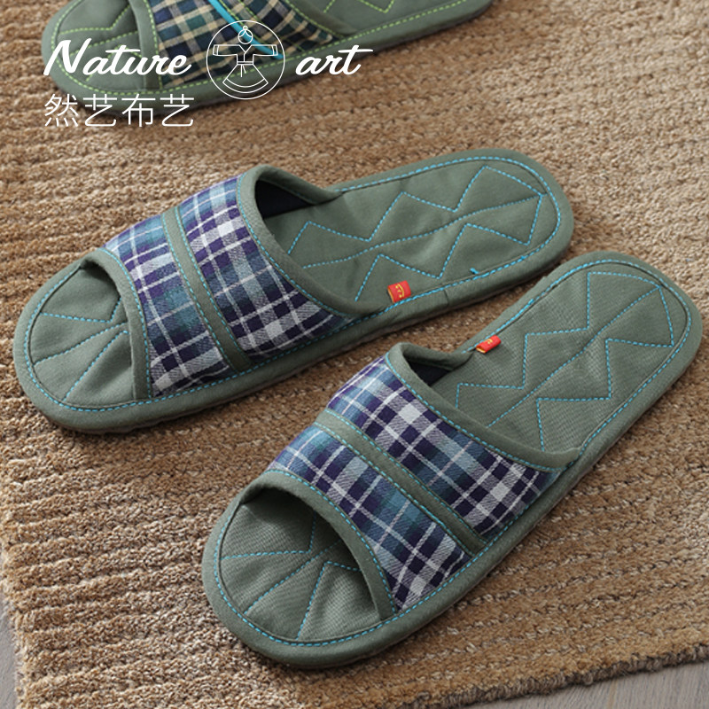 手工布拖鞋家居韩国地板纯棉男士夏季静音抑菌防臭脚男人布底拖鞋
