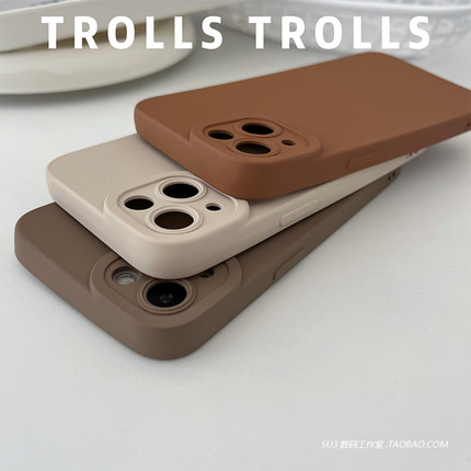 小众奶茶棕色ins适用oppoReno10/9手机壳Reno7/8pro+全包6/5网红4se美拉德K11纯色FindX6磨砂X5高级X3女7防摔