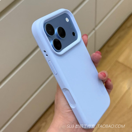 加厚防摔浅蓝色适用iphone18pro苹果18promax液态硅胶17pro手机壳16耐脏15plus高档14全包13男女保护套Air