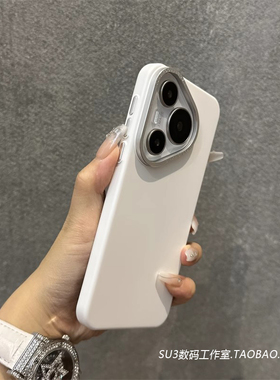 ins高级感纯色mate60冷淡风50超薄40全包PC硬壳30适用p70华为Pura70pro手机壳+极简p60银白色ultra防摔nova12