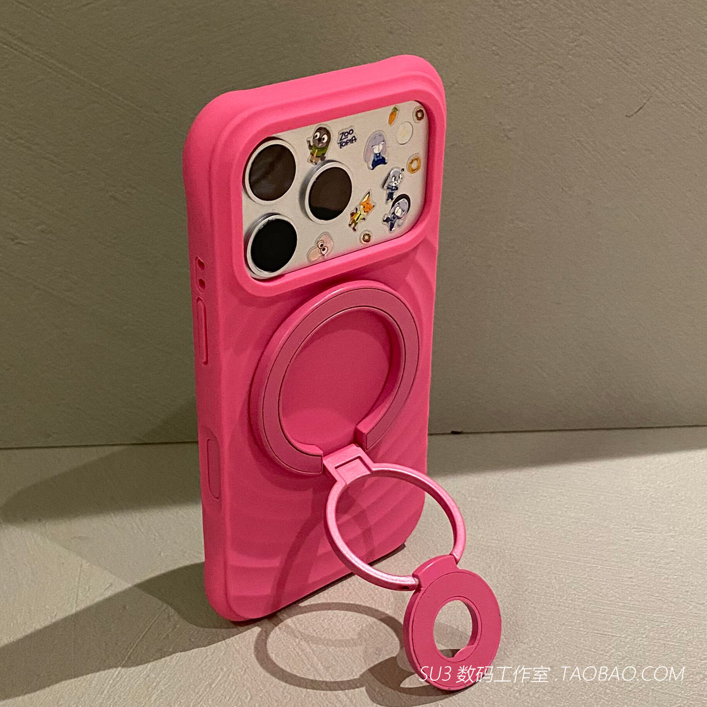 双面磁吸环三折叠支架Air适用iPhone苹果17promax手机壳16plus波漾15液态硅胶14蔷薇粉13指环扣伸缩防摔耐脏