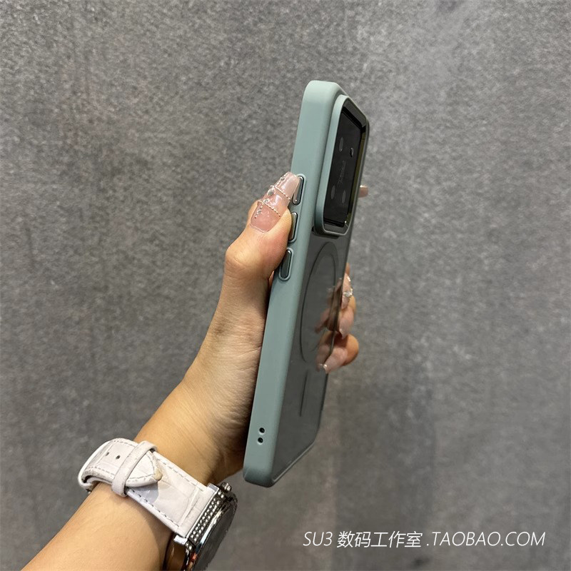 磁吸充电岩石青护甲防摔适用小米14/15pro手机壳ultra高清透明亚克力硬壳软边magsafe男士女高端保护套不发黄