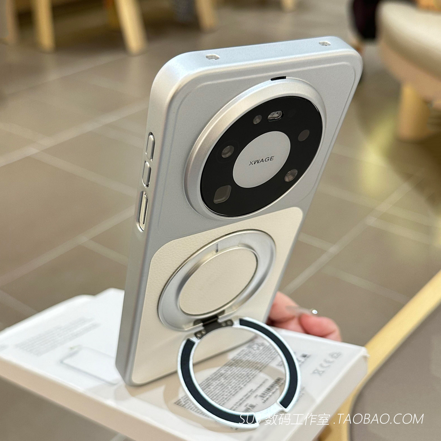 磁吸360°旋转支架立体折叠一体X9spro适用oppoFindx9手机壳Ultra磨砂X8荣耀500华为magic8pro白air荔枝皮纹
